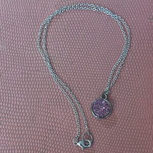 Silver Necklace with Sparkly Pendant